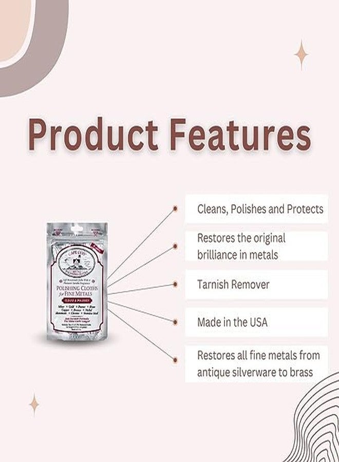 Cape Cod Metal Polish Cloths, 2 x 4" x 6", Compatible with Copper, Brass, Stainless Steel, Pewter, Aluminum, Metal, Nickel - Image 5